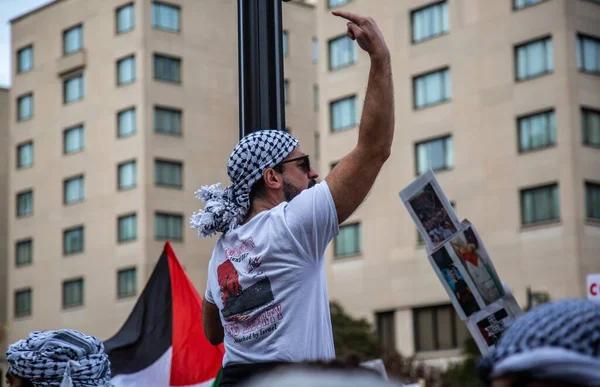 Washington Usa 2023 Pro Palestinian Protesters March Streets Washington Front — Stock Photo, Image