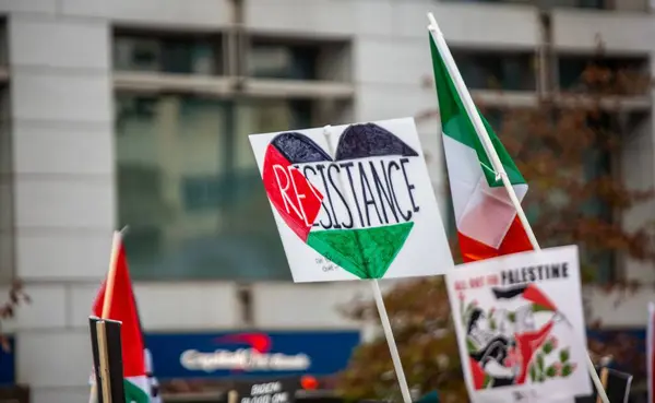 Washington Usa 2023 Manifestanti Filo Palestinesi Marciano Strade Washington Fino — Foto Stock