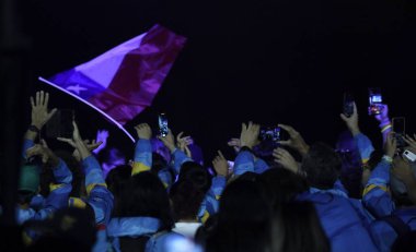 2023 Pan Amerikan Oyunları Kapanış Töreni. 5 Kasım 2023, Santiago, Şili: 2023 Pan Amerikan Oyunlarının kapanış seremonisi Şili 'nin bitişik stadyumunda Şili Başkanı Daniel Boric' in de katılımıyla