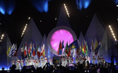 SANTIAGO (Şili), Brezilya 05 / 11 / 2023 - Şili Cumhurbaşkanı Daniel Boriç 'in de katılımıyla Bientenario la Florida Stadyumu' nda düzenlenen 2023 Pan Amerikan Oyunlarının Kapanış Töreni
