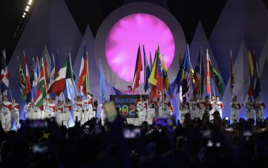 SANTIAGO (Şili), Brezilya 05 / 11 / 2023 - Şili Cumhurbaşkanı Daniel Boriç 'in de katılımıyla Bientenario la Florida Stadyumu' nda düzenlenen 2023 Pan Amerikan Oyunlarının Kapanış Töreni