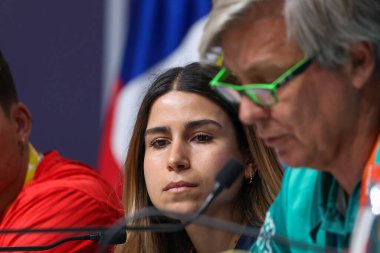 SANTIAGO (Şili), 11 / 06 / 2023 - Panam, Neven Iliç, İcra Direktörü Santiago 2023, Harold Mayne-Nicholls ile birlikte Santiago 'daki 2023 Pan Amerikan Oyunları Dengeleri