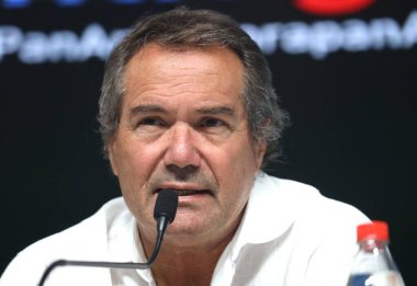 Santiago-Şili 'deki 2023 Pan Amerikan Oyunları Basın Konferansı ve Denge Raporları. 6 Kasım 2023, Santiago, Şili: Panam Başkanı Neven Iliç 'in de katılımıyla Santiago' da düzenlenen 2023 Pan Amerikan Oyunları Denge Raporları