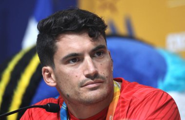 Santiago-Şili 'deki 2023 Pan Amerikan Oyunları Basın Konferansı ve Denge Raporları. 6 Kasım 2023, Santiago, Şili: Panam Başkanı Neven Iliç 'in de katılımıyla Santiago' da düzenlenen 2023 Pan Amerikan Oyunları Denge Raporları