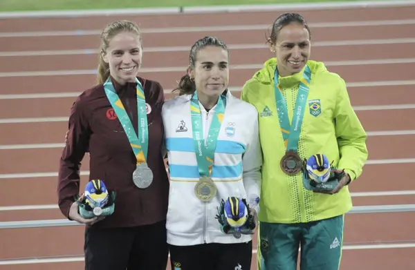 Santiago Chile 2023 Medal Ceremony Women Final 3000M Steeplechase Argentina — Stock Photo, Image