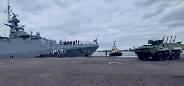 Santos Brasilien 2023 Ocean Patrol Schiff Apa Verließ Den Hafenpier — Stockfoto