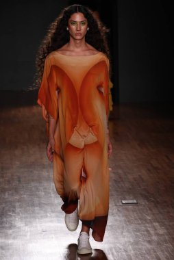 Sao Paulo, Brezilya -11 / 09 / 2023 - MODA / SPFW N56 / MARINA BITU - Marina Bitu defilesi Sao Paulo Moda Haftası sırasında - SPFW N56, Alışveriş Iguatemi, Sao Paulo 'nun güney bölgesinde, bu Perşembe, 9 Kasım 2023.