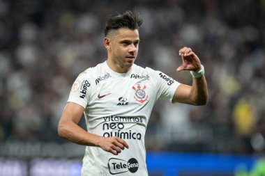 Sao Paulo, Brezilya - 9 / 11 / 2023 - BRAZILIAN / CORINTHIANS X ATLETICO-MG - Angel Romero, Corinthians ve Atletico-MG arasında oynanan ve 2023 Brezilya Futbol Şampiyonası 'nın 33. turu için geçerli olan maçta golünü kutluyor.