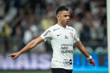 Sao Paulo, Brezilya - 9 / 11 / 2023 - BRAZILIAN / CORINTHIANS X ATLETICO-MG - Angel Romero, Corinthians ve Atletico-MG arasında oynanan ve 2023 Brezilya Futbol Şampiyonası 'nın 33. turu için geçerli olan maçta golünü kutluyor.