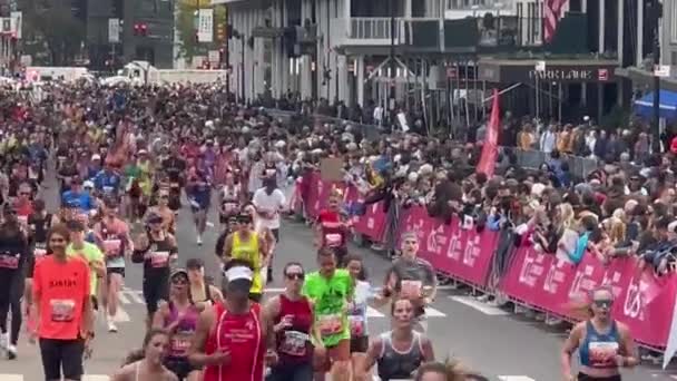 2023 New York City Marathon 52Nd Edition Annual Marathon Race — Stock Video