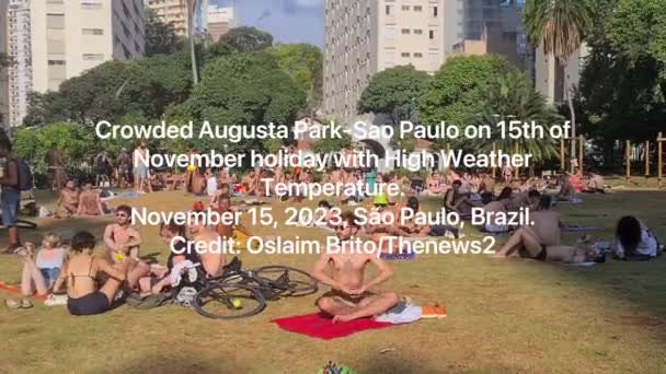 São Paulo Brasil15 2023 Grande Movimento Parque Augusta Região Central — Vídeo de Stock