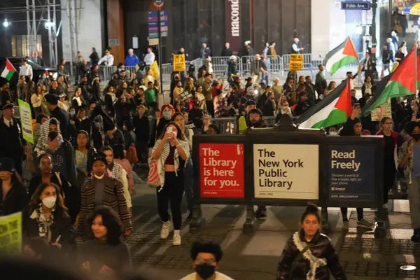 Protesto Pró Palestiniano Novembro 2023 Nova York Eua Esta Noite — Fotografia de Stock