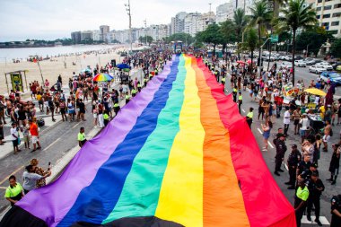 Rio de Janeiro (RJ) Brazil19 / 11 / 2013 - 28. LGBTI + Rio Onur Yürüyüşü bu Pazar (19), Rio de Janeiro 'nun Güney Bölgesi Copacabana' da gerçekleşti.. 