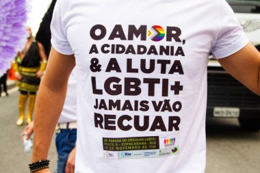 Rio de Janeiro (RJ) Brazil19 / 11 / 2013 - 28. LGBTI + Rio Onur Yürüyüşü bu Pazar (19), Rio de Janeiro 'nun Güney Bölgesi Copacabana' da gerçekleşti.. 