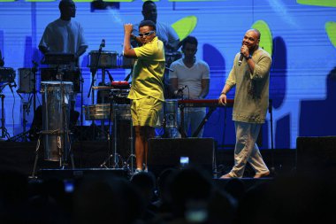 Sao Paulo (SP), Brezilya 11 / 19 / 2023 - Carlinhos Brow ve Reinaldinho ile Filhos da Bahia Show, Uluslararası Siyahi Bilinç Günü 'nün 3.