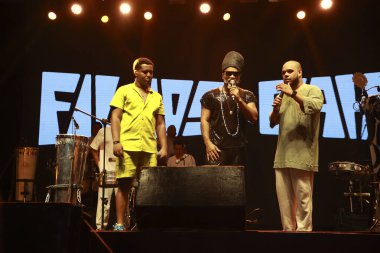 Sao Paulo (SP), Brezilya 11 / 19 / 2023 - Carlinhos Brow ve Reinaldinho ile Filhos da Bahia Show, Uluslararası Siyahi Bilinç Günü 'nün 3.
