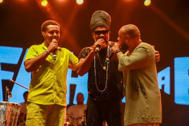 Sao Paulo (SP), Brezilya 11 / 19 / 2023 - Carlinhos Brow ve Reinaldinho ile Filhos da Bahia Show, Uluslararası Siyahi Bilinç Günü 'nün 3.