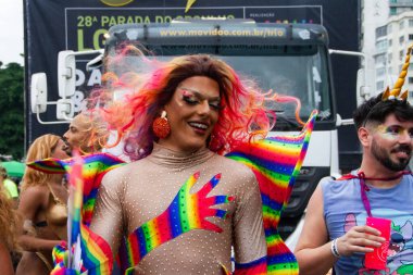 Rio de Janeiro (RJ) Brazil19 / 11 / 2013 - 28. LGBTI + Rio Onur Yürüyüşü bu Pazar (19), Rio de Janeiro 'nun Güney Bölgesi Copacabana' da gerçekleşti.. 
