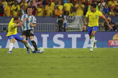 Rio de Janeiro (RJ), Brezilya 11 / 21 / 2023 - Bu Salı Maracana Stadyumu 'nda düzenlenen 2026 Dünya Kupası elemeleri için geçerli olan Brezilya ile Arjantin arasındaki maçın önemli noktaları 