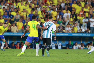 Rio de Janeiro (RJ), Brezilya 11 / 21 / 2023 - Bu Salı Maracana Stadyumu 'nda düzenlenen 2026 Dünya Kupası elemeleri için geçerli olan Brezilya ile Arjantin arasındaki maçın önemli noktaları 