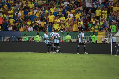 Rio de Janeiro (RJ), Brezilya 11 / 21 / 2023 - Nicolas Otamendi Arjantin adına sayı yaptı ve Brezilya ile Arjantin arasında oynanan ve Maracana Stadyumu 'nda düzenlenen 2026 Dünya Kupası elemeleri için geçerli olan maçı kutladı.