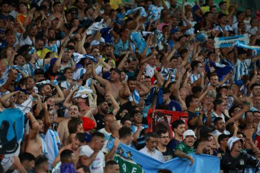 Rio de Janeiro (RJ), Brezilya 11 / 21 / 2023 - Nicolas Otamendi Arjantin adına sayı yaptı ve Brezilya ile Arjantin arasında oynanan ve Maracana Stadyumu 'nda düzenlenen 2026 Dünya Kupası elemeleri için geçerli olan maçı kutladı.