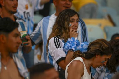 Rio de Janeiro (RJ), Brezilya 11 / 21 / 2023 - Maçtan önce Brezilya ve Arjantin 'in taraftarları, 21 Kasım 2023 Salı günü Maracana Stadyumu' nda düzenlenen 2026 Dünya Kupası elemeleri için geçerli.