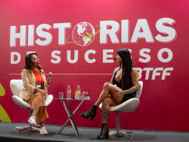 Sao Paulo (SP), Brezilya 11 / 26 / 2023 - BTFF 2023 - Sao Paulo 'nun kuzeyindeki Expo Center Norte' deki Brezilya Ticaret Fitness Fuarına (BTFF) katılıyor.. 