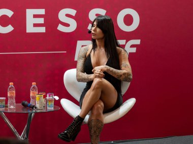 Sao Paulo (SP), Brezilya 11 / 26 / 2023 - BTFF 2023 - Sao Paulo 'nun kuzeyindeki Expo Center Norte' deki Brezilya Ticaret Fitness Fuarına (BTFF) katılıyor.. 