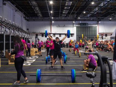 Sao Paulo (SP), Brezilya 11 / 26 / 2023 - Sao Paulo 'nun kuzeyindeki Expo Center Norte' de Brezilya Ticaret Fitness Fuarı 'nın (BTFF) manzarası. Brezilya 'nın en büyük fitness fuarı 26 Kasım' a kadar açık.. 