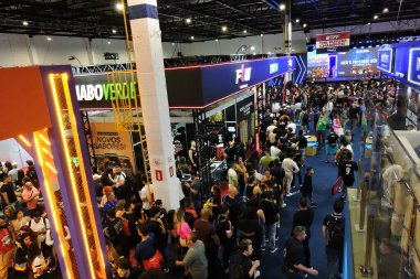 Sao Paulo (SP), Brezilya 11 / 25 / 2023 - BTFF Fuarı - Brezilya Ticaret Fitness Fuarı, spor beslenme, fitness moda ve ek ürünler alanındaki teşhircileri bir araya getiren önümüzdeki pazara kadar devam edecek