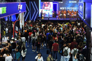 Sao Paulo (SP), Brezilya 11 / 25 / 2023 - BTFF Fuarı - Brezilya Ticaret Fitness Fuarı, spor beslenme, fitness moda ve ek ürünler alanındaki teşhircileri bir araya getiren önümüzdeki pazara kadar devam edecek