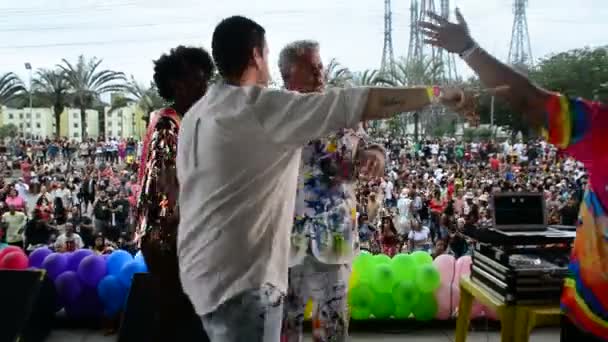 Průvod Lgbti Pride Přehlídkami Atrakcemi Madureiře Rio Janeiro Listopadu 2023 — Stock video