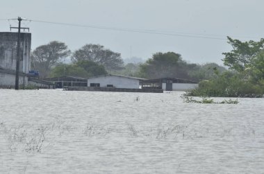 Sao Jose do Mipibi (RN), Brazil 11/28/2023 - River overflows over Br 101 in Sao Jose do Mipibu Rio Grande do Norte, which has the largest volume in Brazil and in the capital - Natal RN several flooding points were recorded. Mayor  clipart