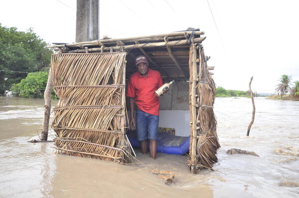 Sao Jose do Mipibi (RN), Brazil 11/28/2023 - River overflows over Br 101 in Sao Jose do Mipibu Rio Grande do Norte, which has the largest volume in Brazil and in the capital - Natal RN several flooding points were recorded. Mayor 