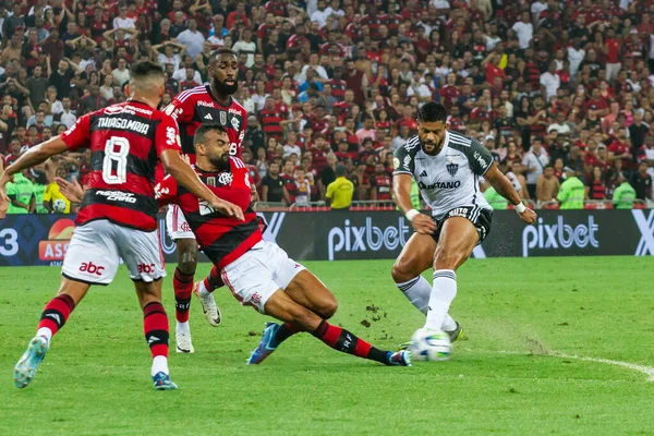 Rio Janeiro Brazil 2023 Матч Между Flamengo Atletico Действительный Раунда — стоковое фото