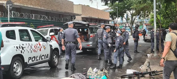 Sao Paulo Brasil 2023 Policía Militar Civil Gcm Llevan Cabo —  Fotos de Stock