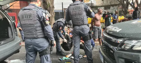 Sao Paulo Brazilië 2023 Civiele Militaire Politie Gcm Voeren Een — Stockfoto