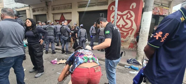 São Paulo Brasil 2023 Polícia Militar Civil Cgm Realizam Operação — Fotografia de Stock