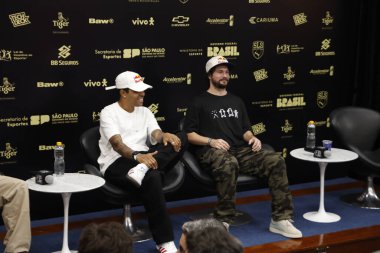 Sao Paulo (SP), Brezilya 11 / 30 / 2023 - Basın toplantısına sporcular Rayssa Leal, Felipe Gustavo ve Torey Pudwill ile Matt Rodriguez katıldı 