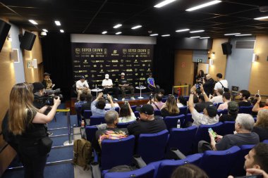 Sao Paulo (SP), Brezilya 11 / 30 / 2023 - Basın toplantısına sporcular Rayssa Leal, Felipe Gustavo ve Torey Pudwill ile Matt Rodriguez katıldı 