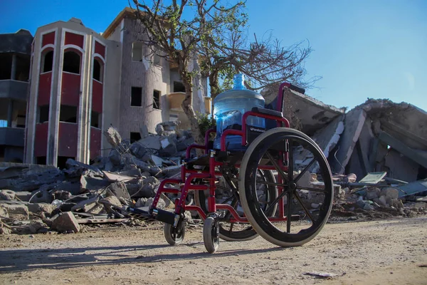 Палестинцы Потеряли Свои Дома Воздушных Ударов Перед Выездом Сектора Газа — стоковое фото