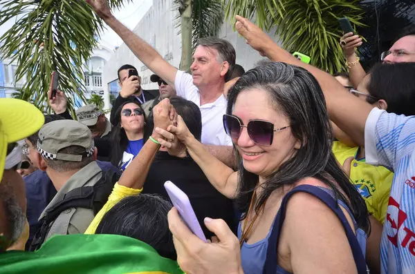 Natal Brasile 2023 Presidente Del Brasile Jair Bolsonaro Atterrato All — Foto Stock