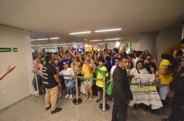 Natal Brazylia 2023 Były Prezydent Brazylii Jair Bolsonaro Wylądował Lotnisku — Zdjęcie stockowe