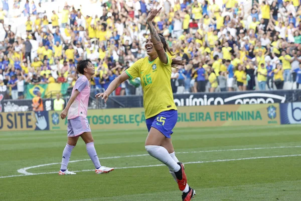 Sao Paulo Brasilien 2023 Freundschaftsspiel Zwischen Der Brasilianischen Frauenfußballmannschaft Und — Stockfoto