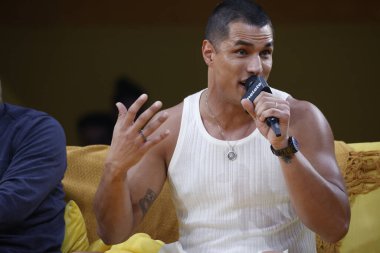 Sao Paulo (SP), Brezilya 12 / 01 / 2023 - NETFLIX - REBEL Moon - Charlie Hunnam, Staz Nair ve Djimon Hounsou 'nun bu mega kadrosu, Comic Con Experience' in 10.