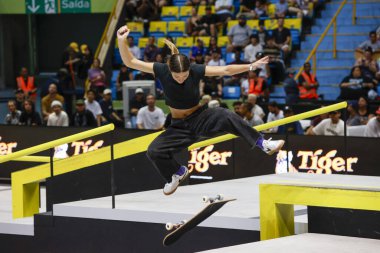 Sao Paulo (SP), 12 / 02 / 2023 - Paige Heyn the Final of the Street Skate World League, the SLS Super Crown World Championship, women 's qualifier for the final at the Super Crown SLS Skateboard in this Saturda