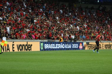 CURITIBA (PR) Brazil 03 / 12 / 2023 - Bu Pazar gecesi Ligga Arena 'da düzenlenen Brezilya Şampiyonası' nın 37. turu için Athletico PR ile Santos arasındaki maç için teklif