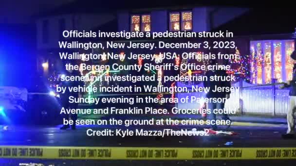 Autoridades Investigam Pedestre Atingido Wallington Nova Jersey Dezembro 2023 Wallington — Vídeo de Stock