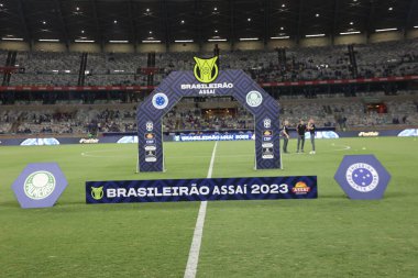 Belo Horizonte (MG), Brezilya 12 / 06 / 2023 - Cruzeiro ile Palemeiras arasındaki maç, 2023 Brezilya Şampiyonası 'nın 38. ve son turu için Belo Horizonte' deki Mineirao stadyumunda geçerli.